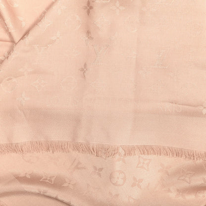 Louis Vuitton Silk Wool Monogram Shawl Natural 2 of 3