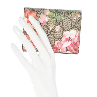Gucci GG Supreme Monogram Blooms Card Case Beige Multicolor Dry Rose 2 of 8