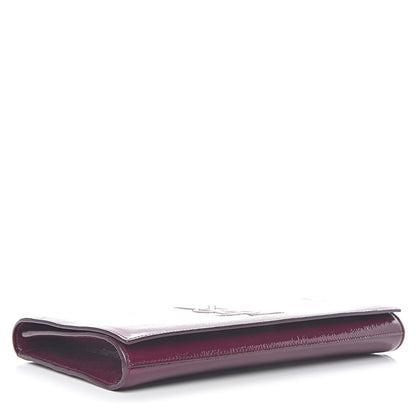 Saint Laurent Textured Patent Monogram Large Belle De Jour Clutch Purple 4 of 14