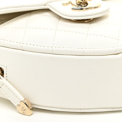 Chanel Lambskin Quilted CC In Love Heart Clutch With Chain White 8 of 12