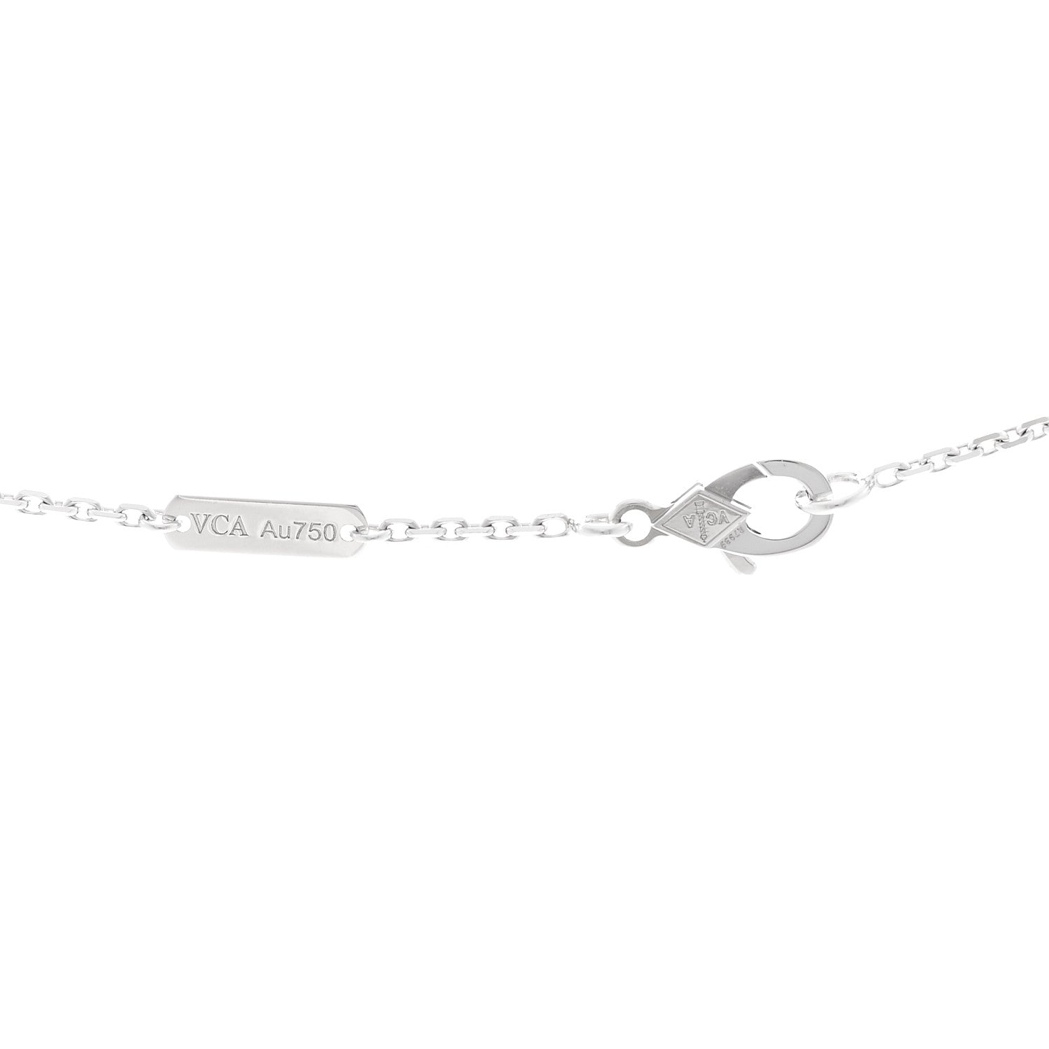 Van Cleef & Arpels 18K White Gold Mother of Pearl Vintage Alhambra Pendant Necklace 4 of 5
