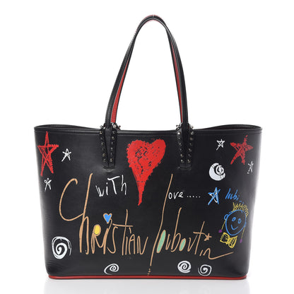 Christian Louboutin Calfskin Loubitag Spikes East West Cabata Tote Black 1 of 9