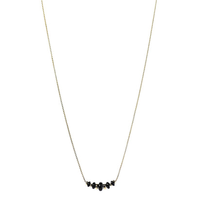 David Yurman 18K Yellow Gold Black Onyx Rio Rondelle Short Station Necklace 1 of 5