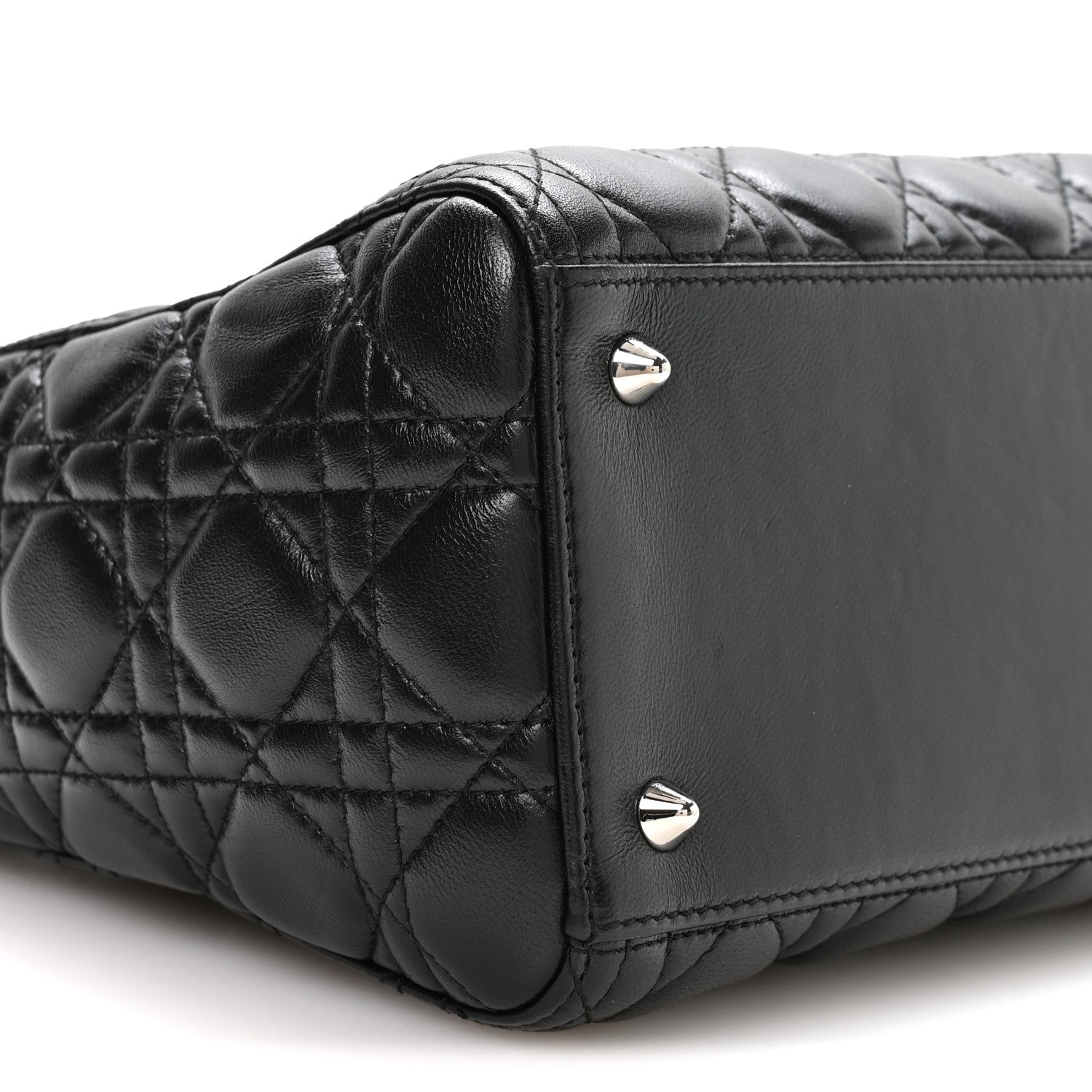 Christian Dior Lambskin Cannage Medium Lady Dior Black 9 of 10