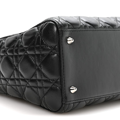 Christian Dior Lambskin Cannage Medium Lady Dior Black 9 of 10