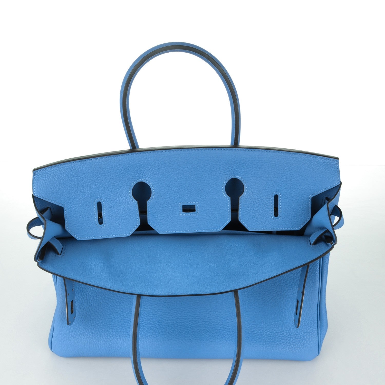 Hermes Taurillon Clemence Birkin 35 Bleu Paradis 23 of 27