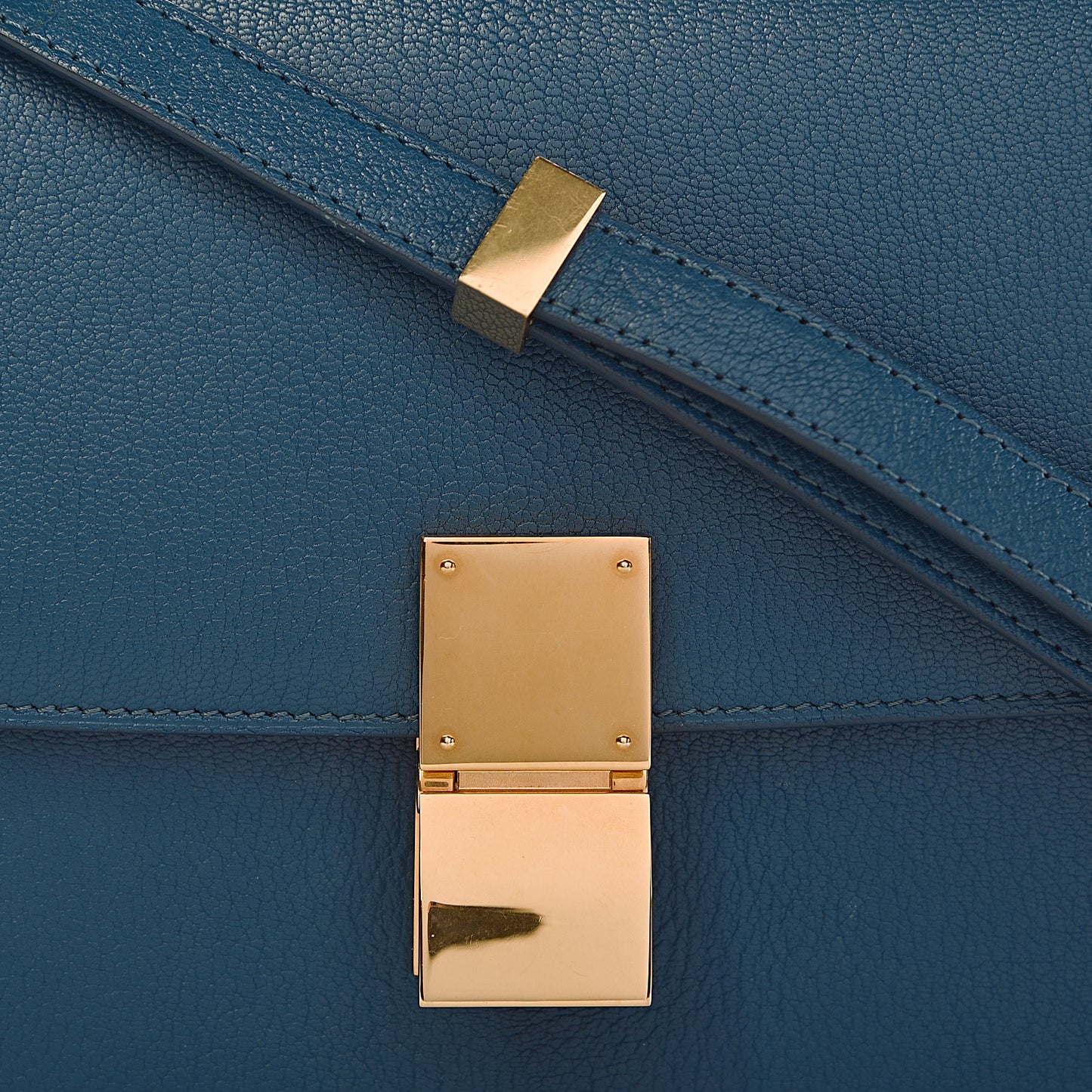 Goatskin Medium Classic Box Flap Bag Deepsea