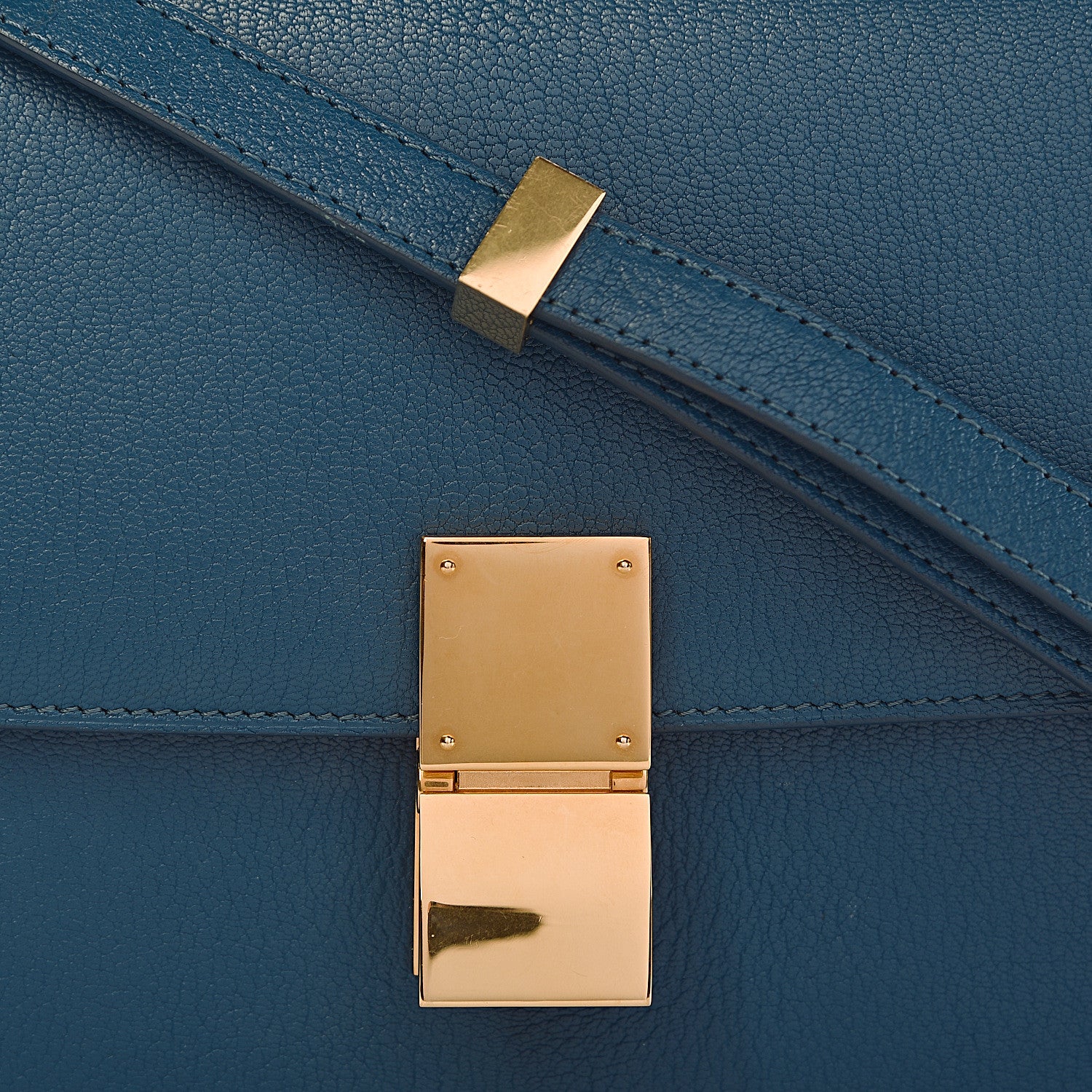Celine Goatskin Medium Classic Box Flap Bag Deepsea 11 of 11