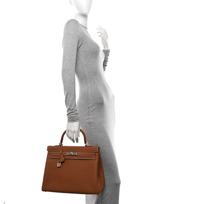 Hermes Togo Kelly Retourne 35 Gold 2 of 11