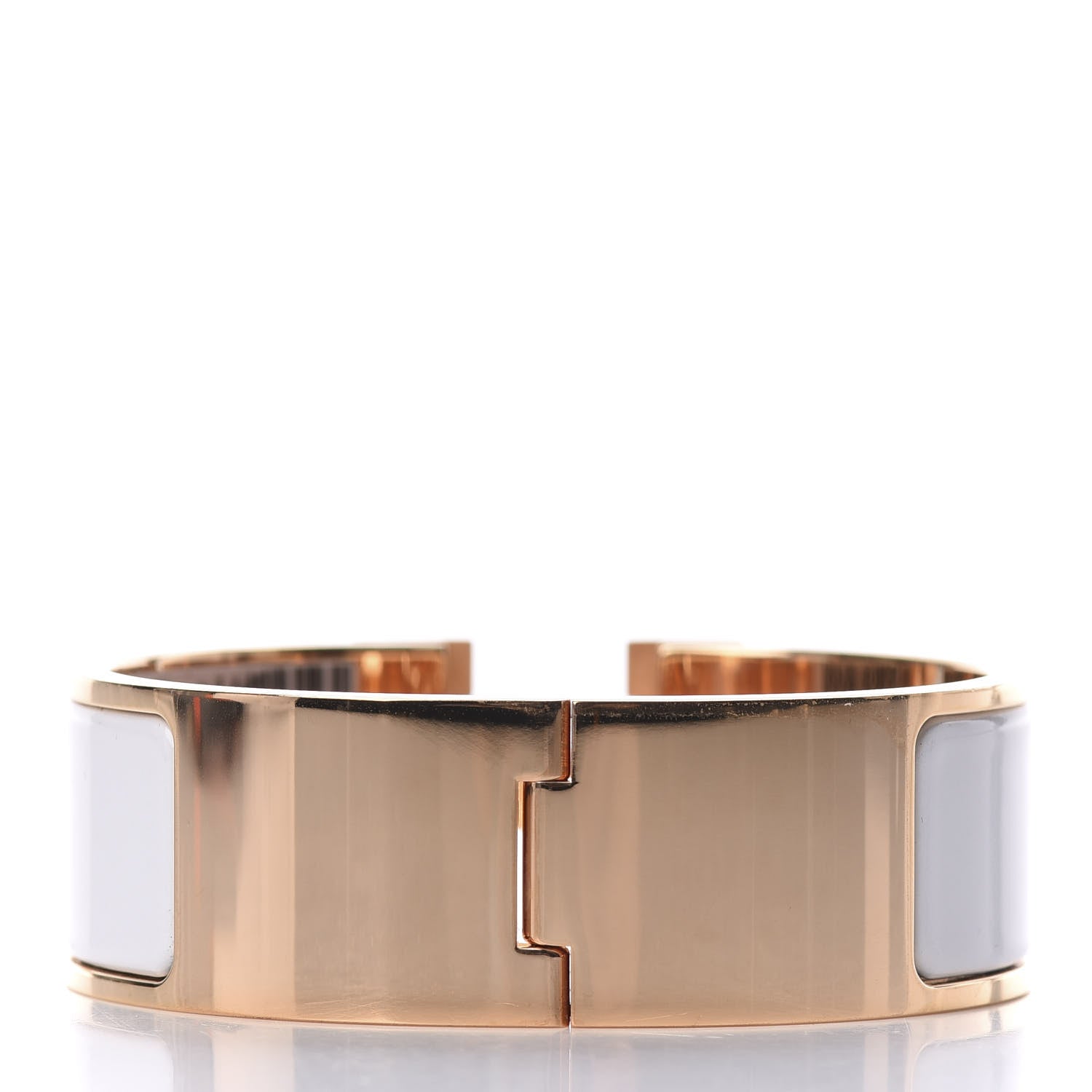 Hermes Enamel Wide Clic Clac H Bracelet PM White 3 of 6