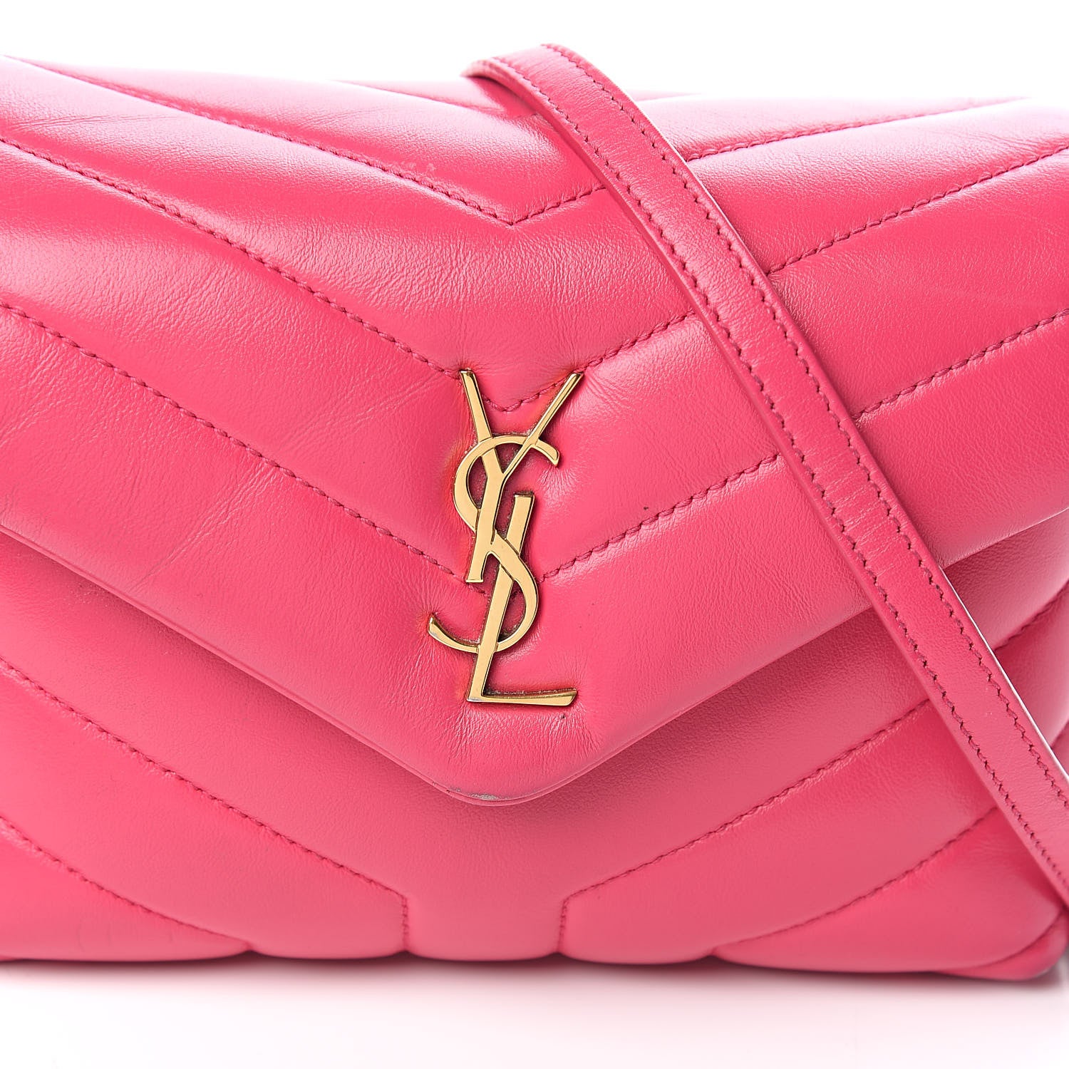 Saint Laurent Calfskin Y Quilted Monogram Toy Loulou Crossbody Bag Freesia 17 of 17