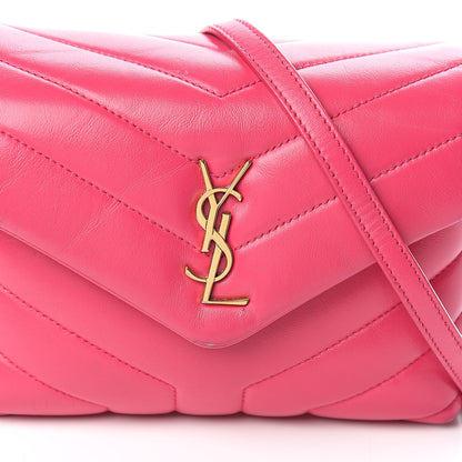 Saint Laurent Calfskin Y Quilted Monogram Toy Loulou Crossbody Bag Freesia 17 of 17