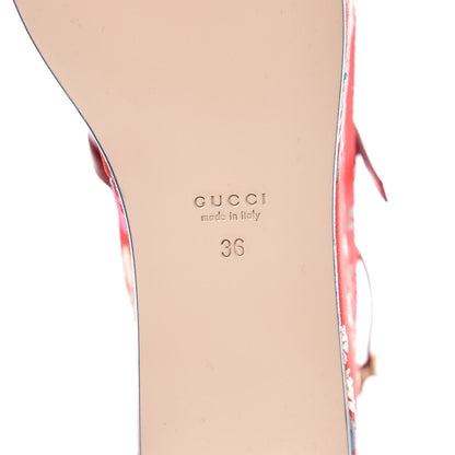 Gucci Malaga Kid Silk Hannelore Detachable Platform Slide 36 Hibiscus Red 6 of 16