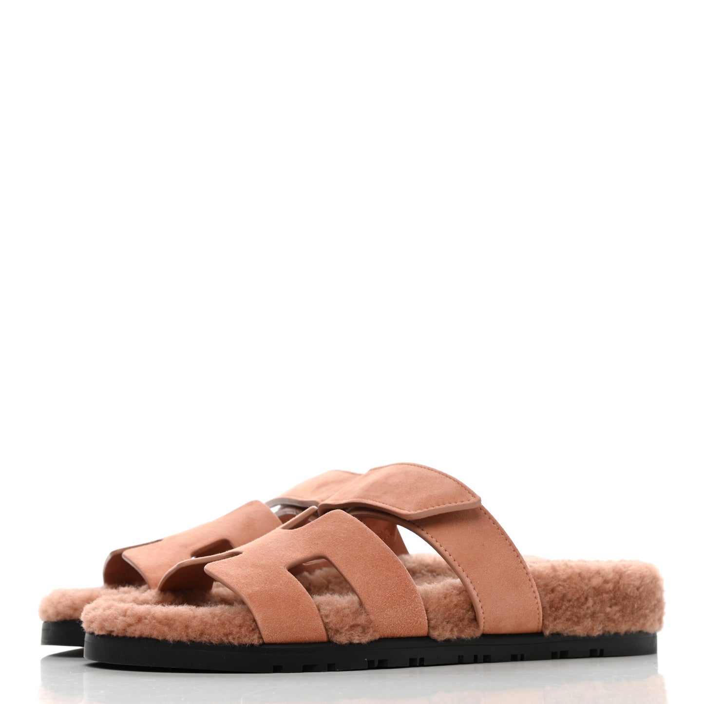 Suede Goatskin Woolskin Womens Chypre Sandals 38.5 Rose Aube