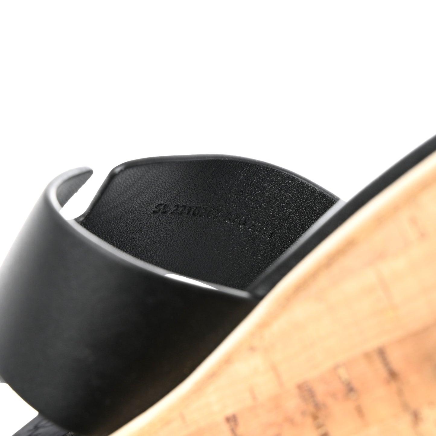 Calfskin Cork Eze 30 Sandals 37 Black