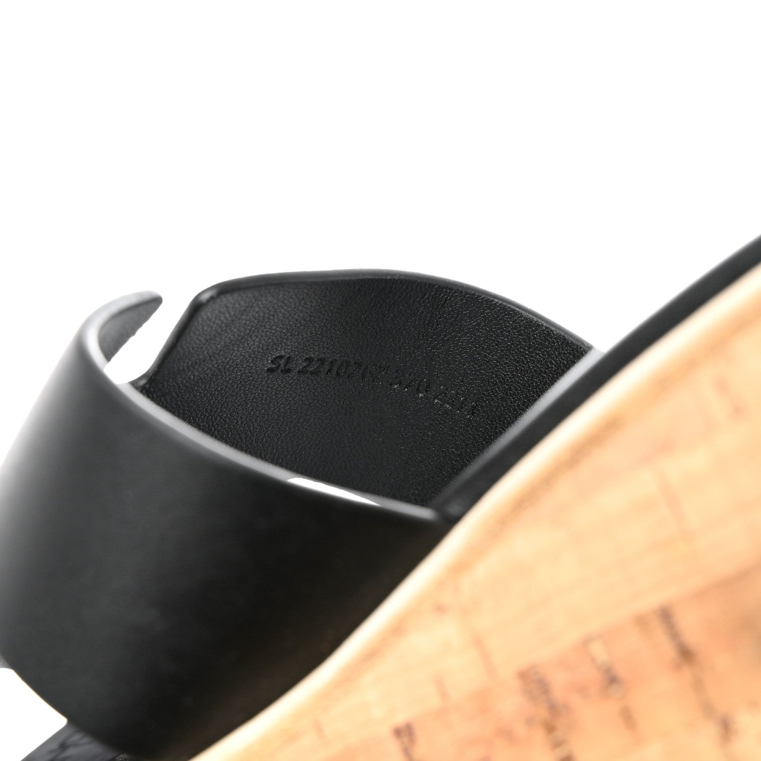 Hermes Calfskin Cork Eze 30 Sandals 37 Black 6 of 9