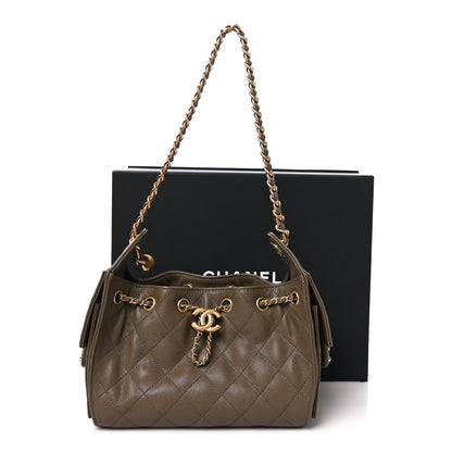 Chanel Caviar Quilted Mini Chanel 25 Handbag Dark Khaki 10 of 10