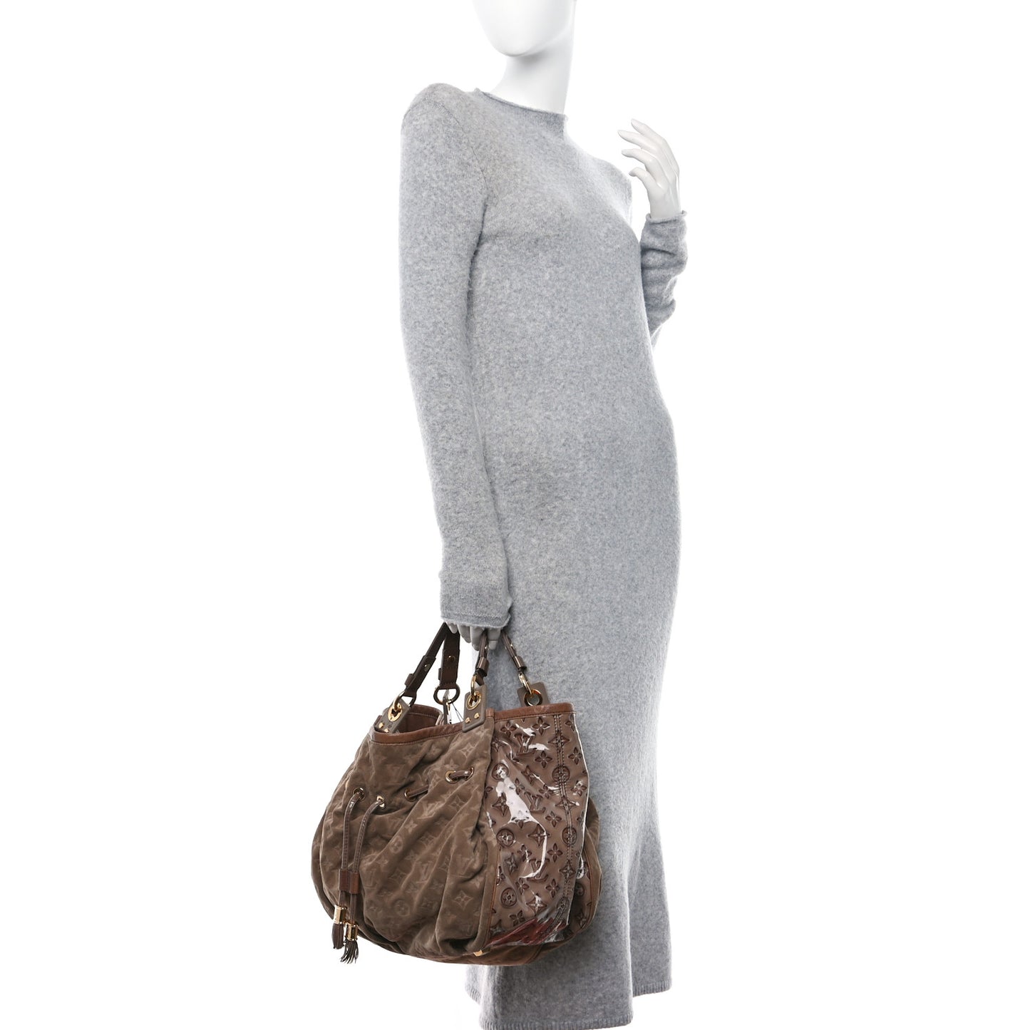 LOUIS VUITTON Suede Patent Monogram Irene Brown