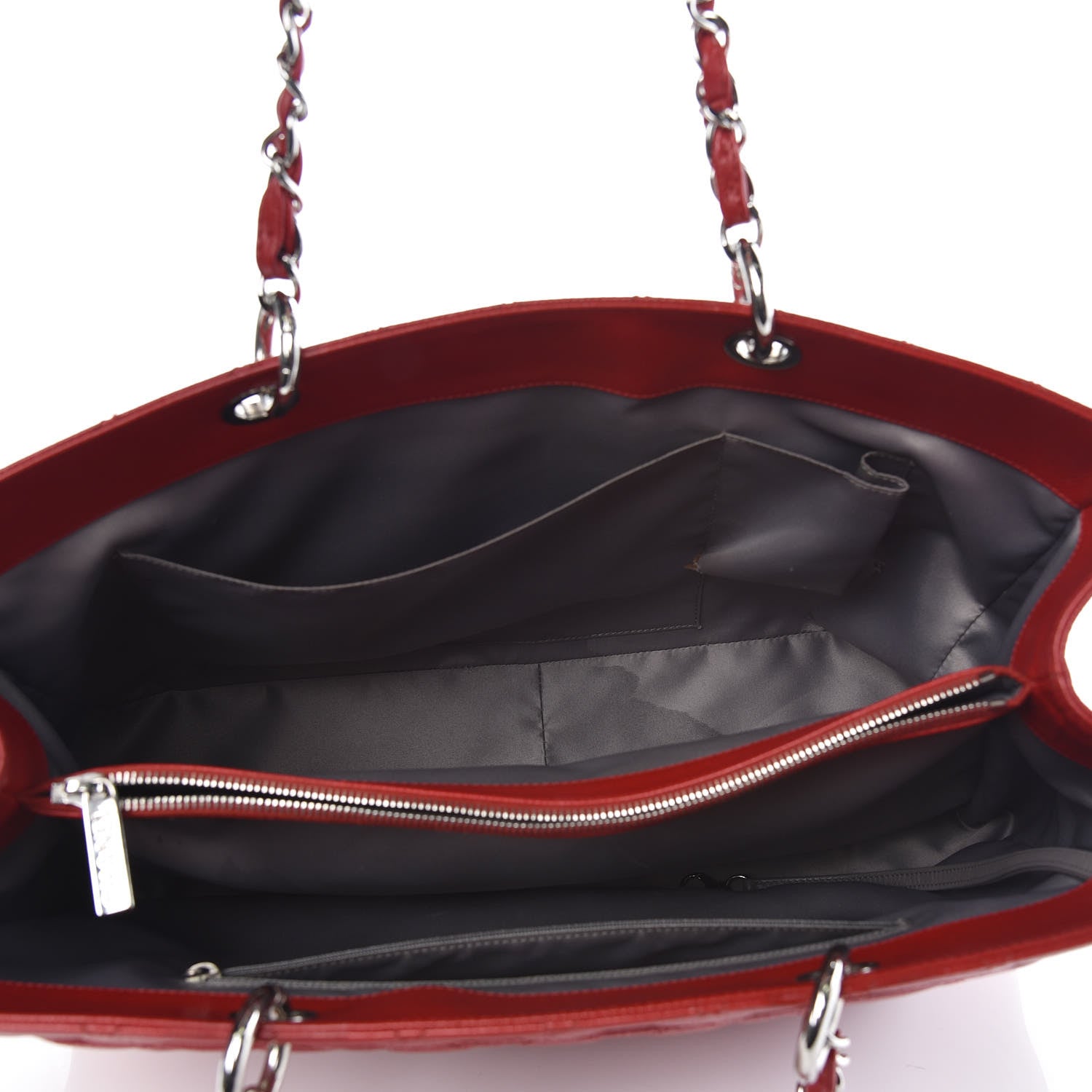 Chanel Caviar Quilted XL Grand Shopping Tote GST Red 5 of 8