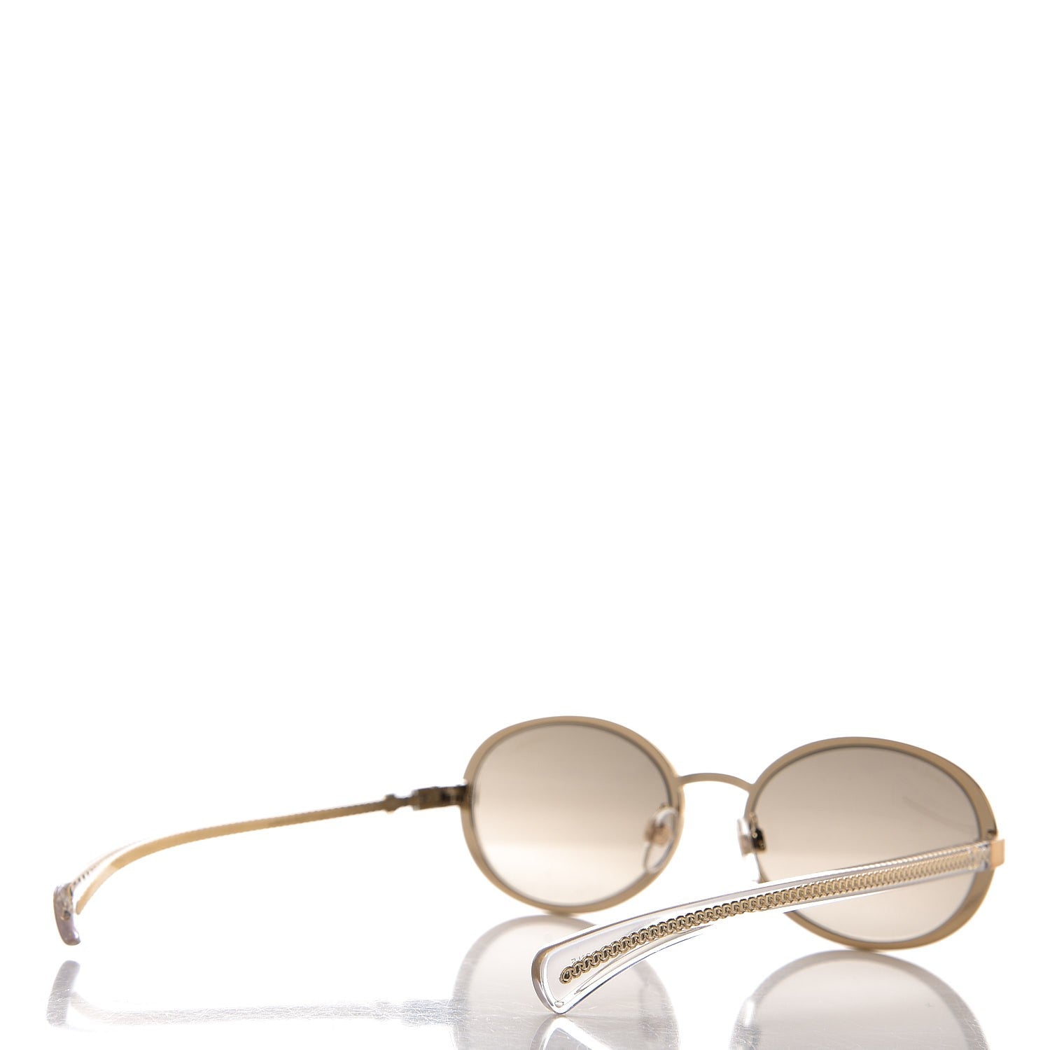 Chanel Signature Oval Sunglasses L7602 Gold 4 of 9