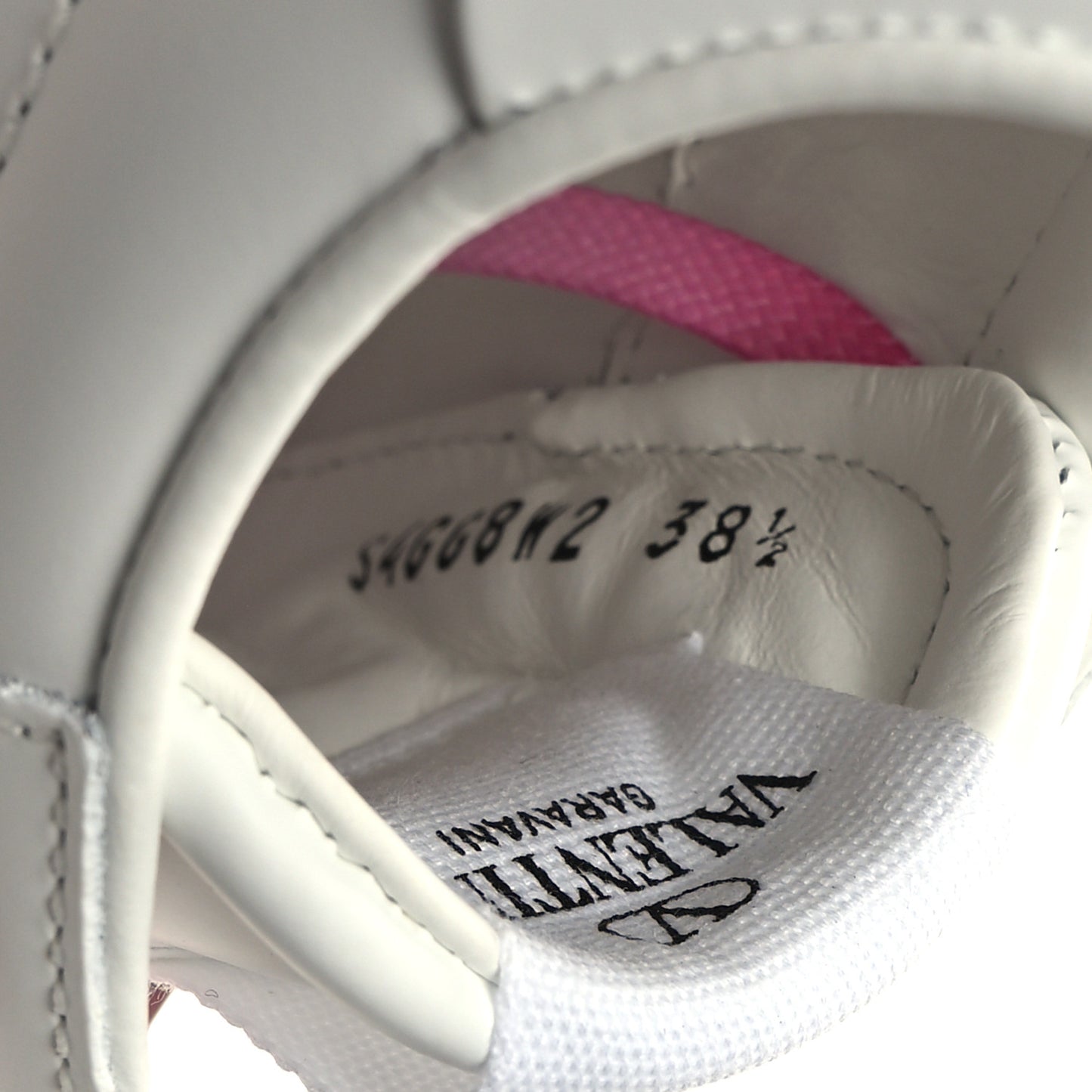Calfskin Rockstud Untitled 57mm Platform Sneakers 38.5 White Pink PP
