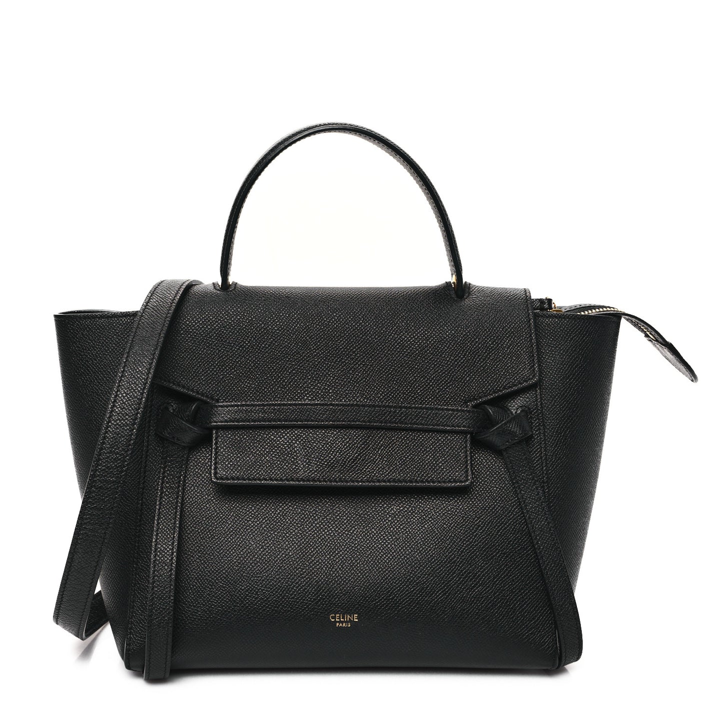 Grained Calfskin Micro Belt Bag Black