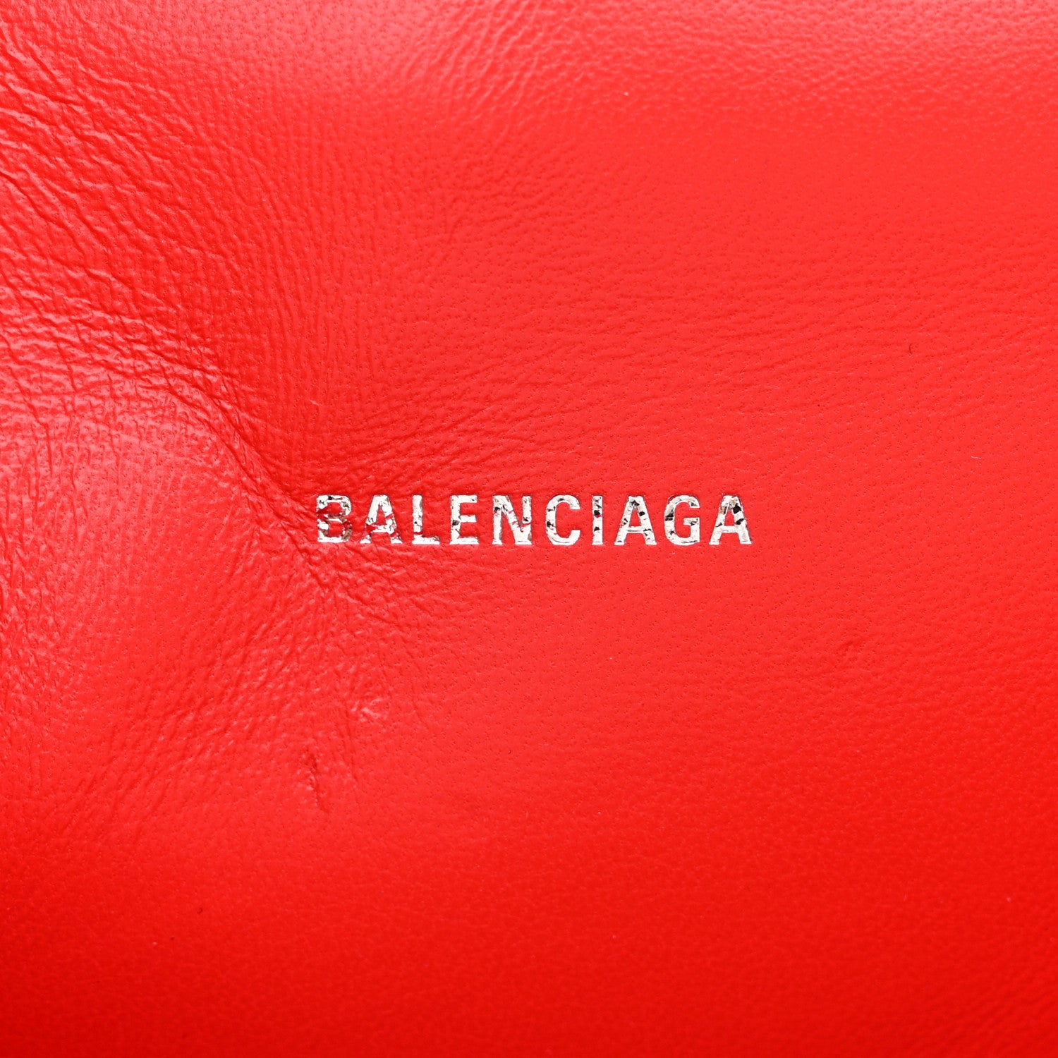 Balenciaga Smooth Calfskin Crystal Diagonal Allover Logo Hourglass Top Handle Bag XS Flame 6 of 11