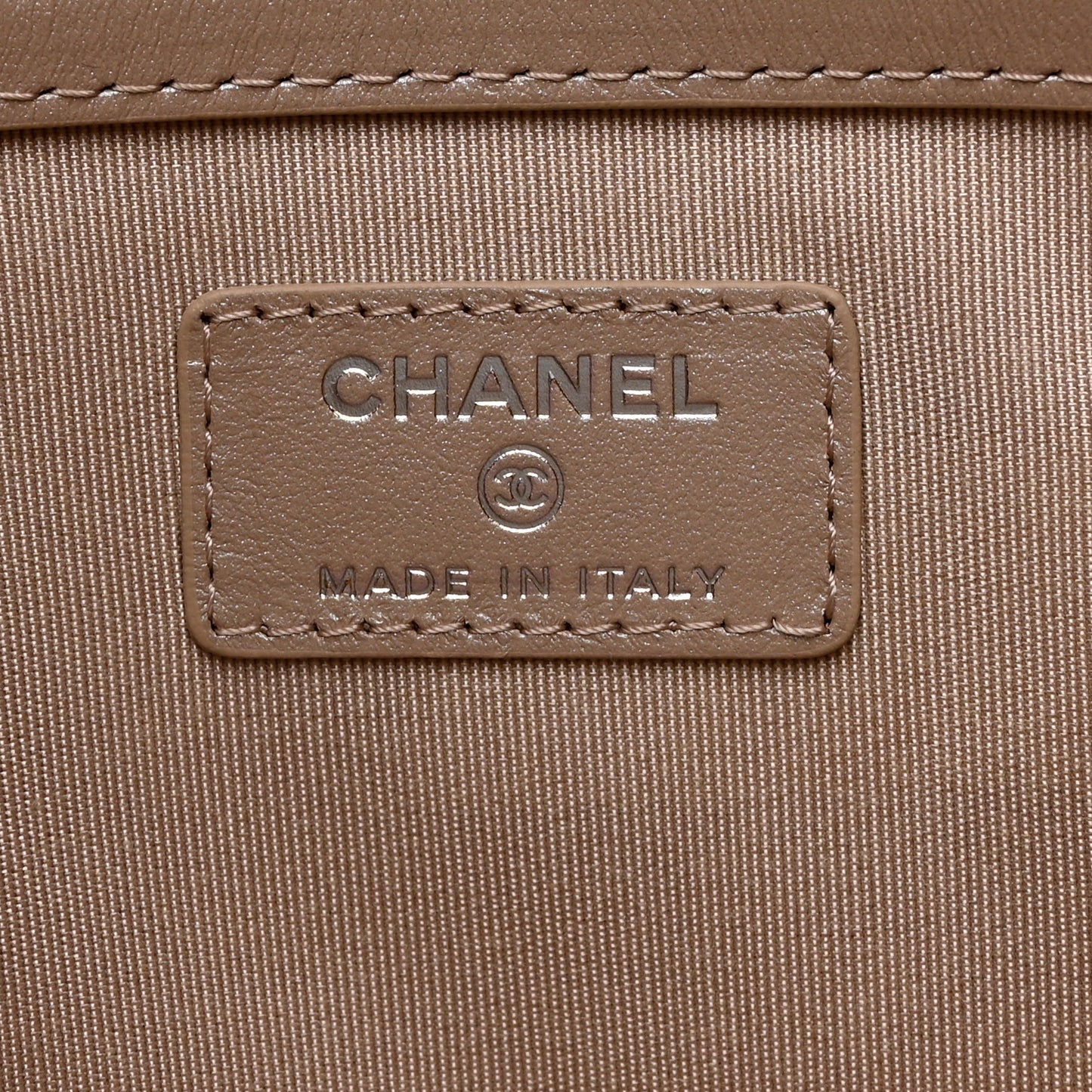 Iridescent Caviar Chevron Quilted Medium Cosmetic Case Light Gold