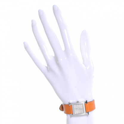 Hermes Stainless Steel Swift 21mm Heure H Hour Quartz Watch Orange 2 of 7