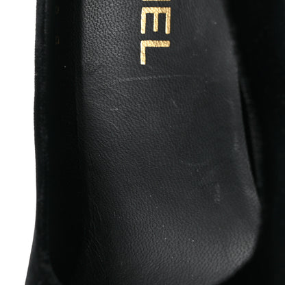 Chanel Velvet Satin Cap Toe Pearl Pumps 38 Black 13 of 13
