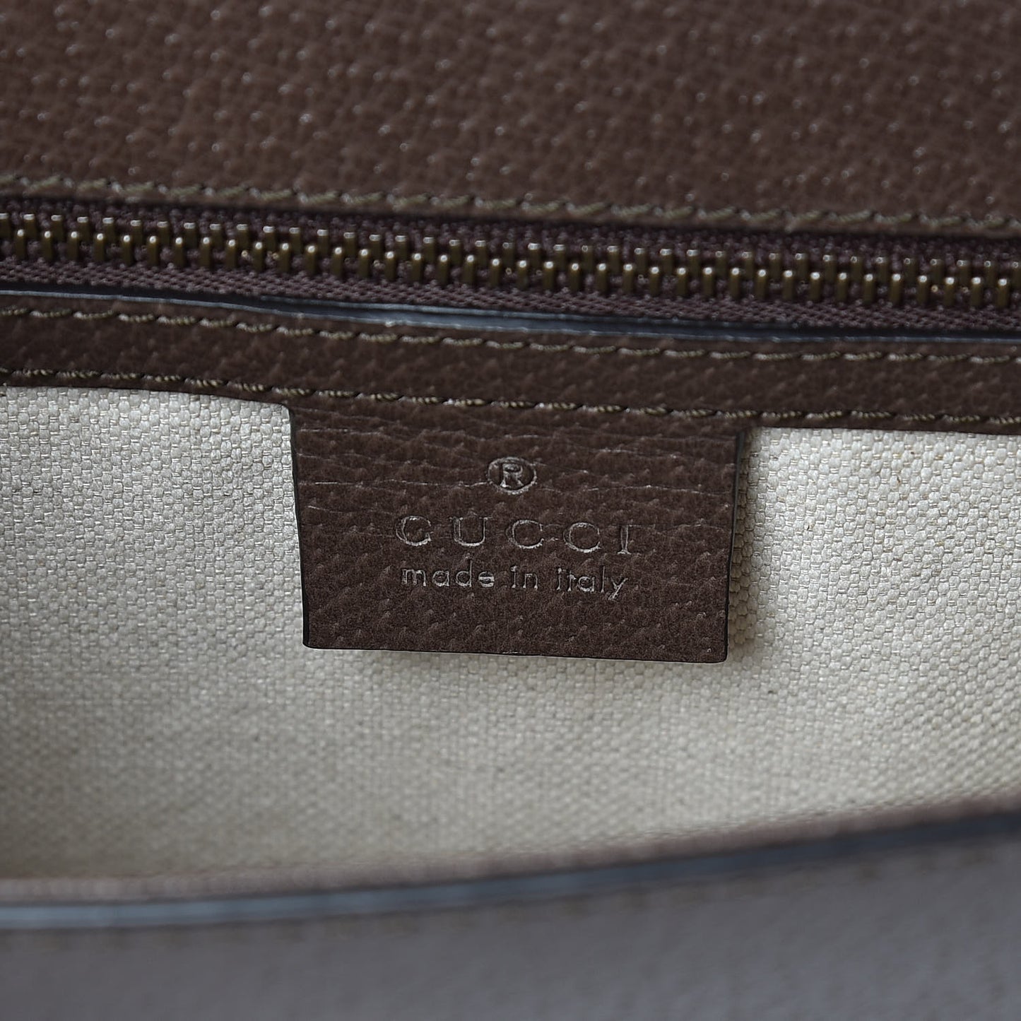 Grained Calfskin Web Animalier Shoulder Bag Brown