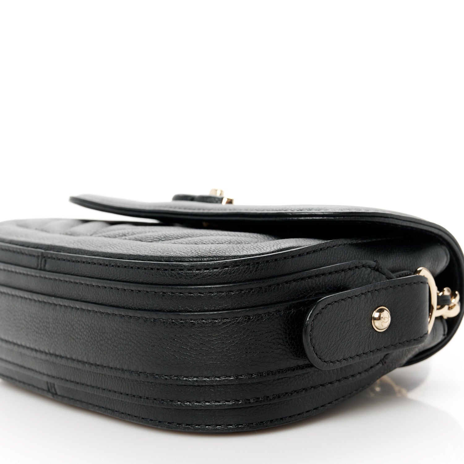 Chanel Calfskin Chevron Quilted Mini Messenger Flap Black 11 of 12