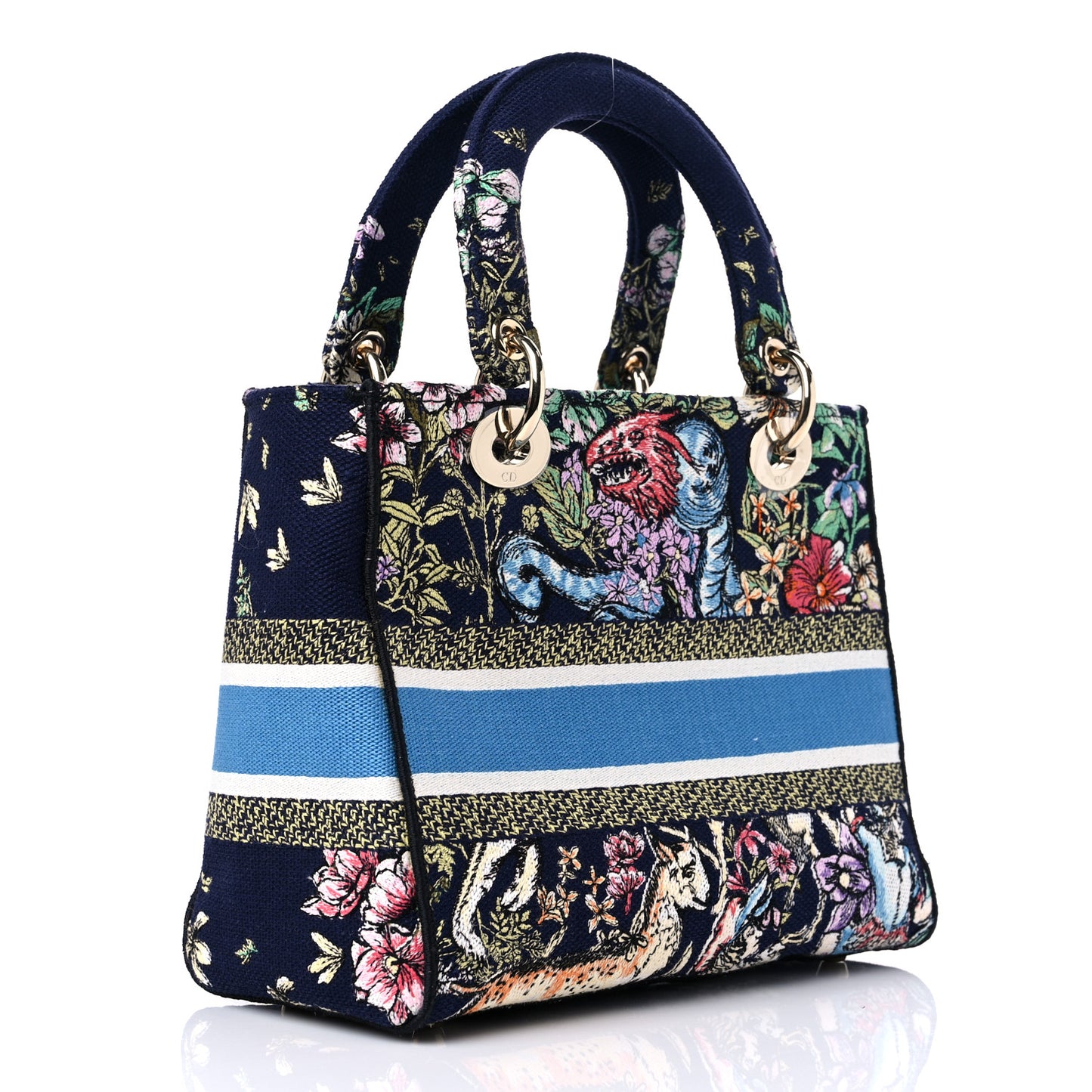 Canvas D-Constellation Embroidered Medium Lady D-Lite Bleu Multicolor