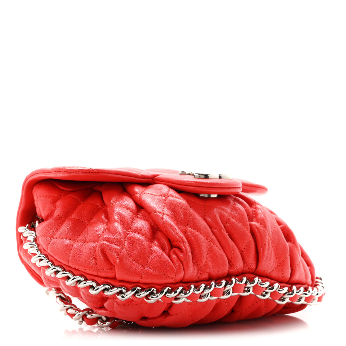 Chanel Washed Lambskin Mini Chain Around Messenger Coral 4 of 11