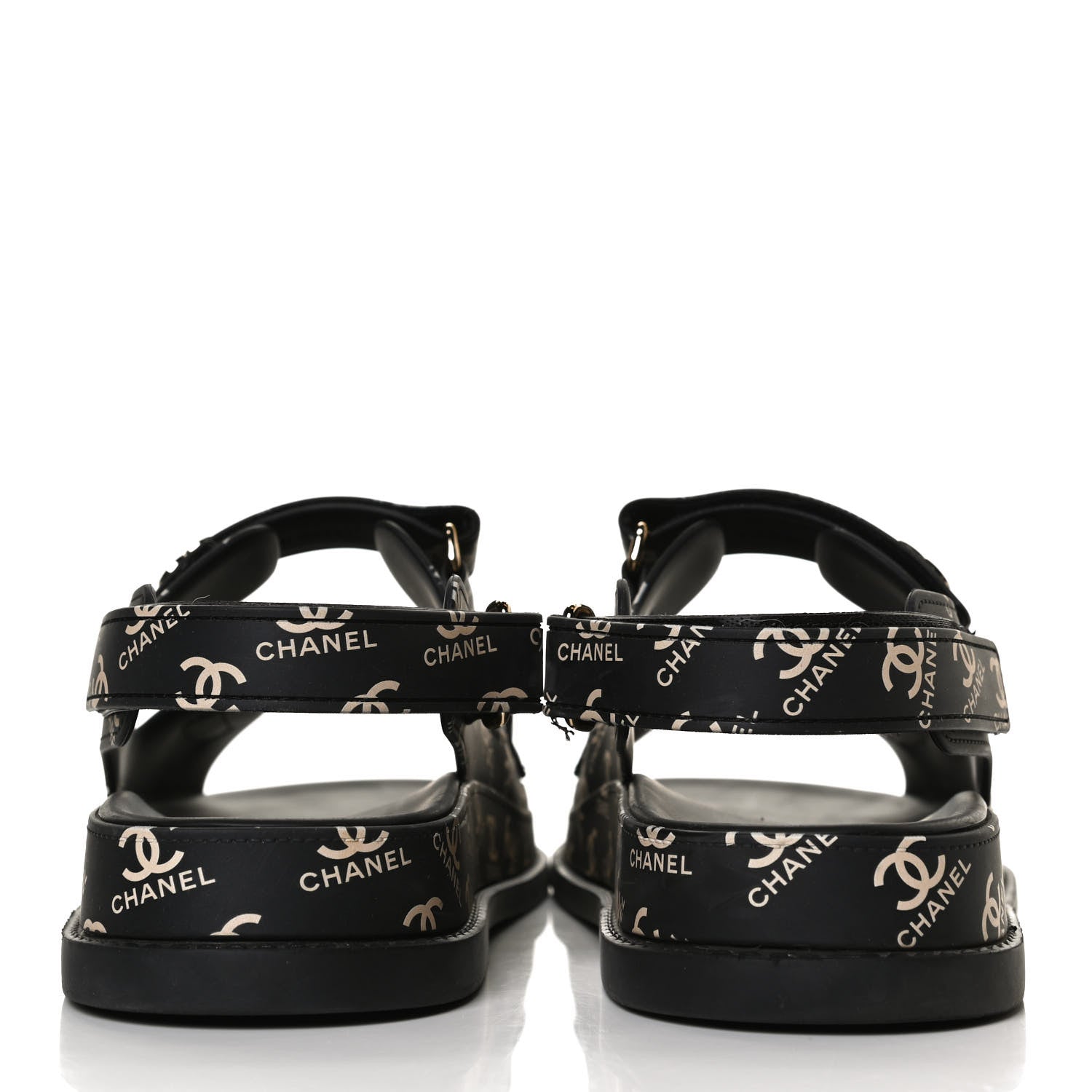 Chanel Rubber CC Dad Sandals 40 Black 6 of 13