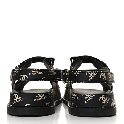 Chanel Rubber CC Dad Sandals 40 Black 6 of 13