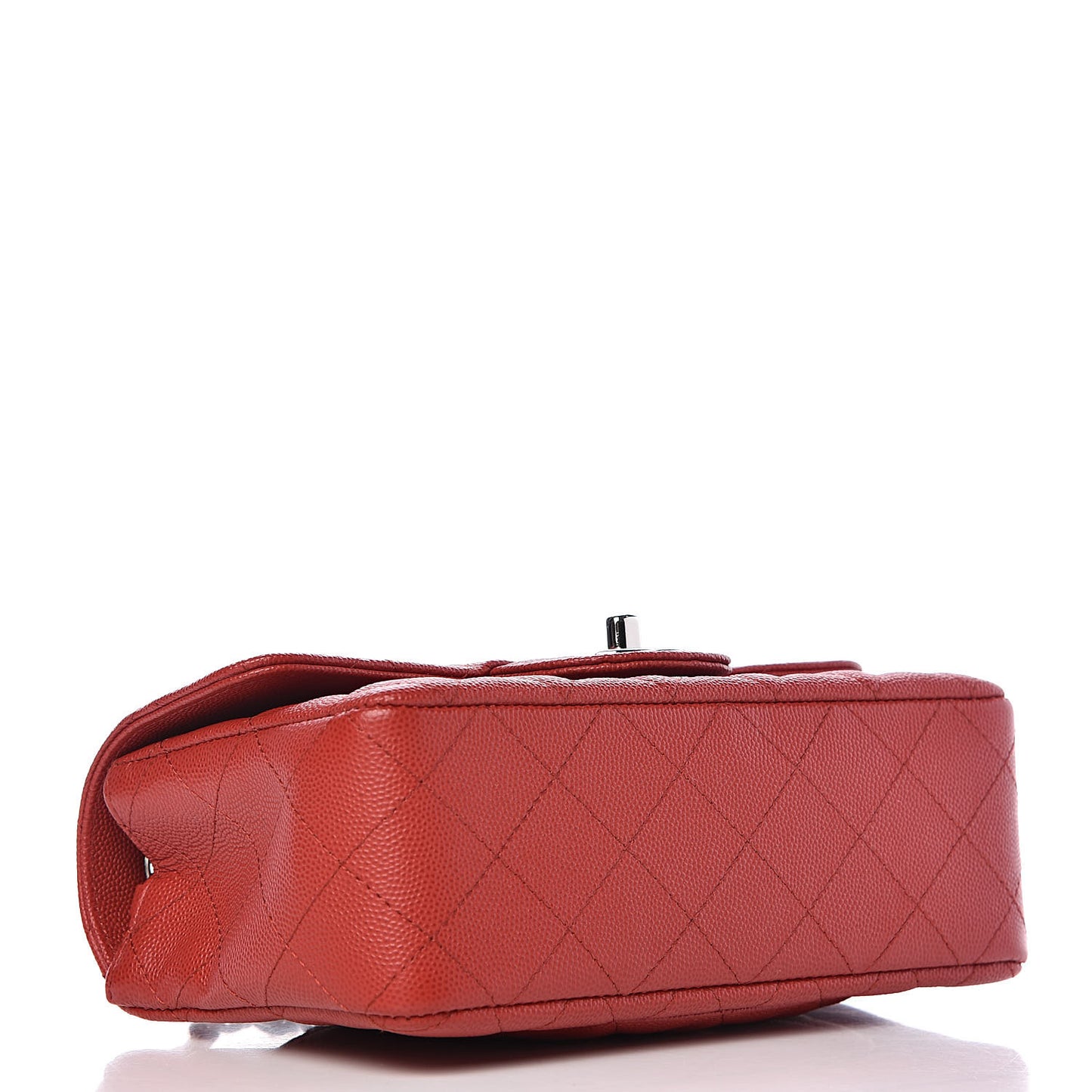 Caviar Quilted Mini Rectangular Flap Red