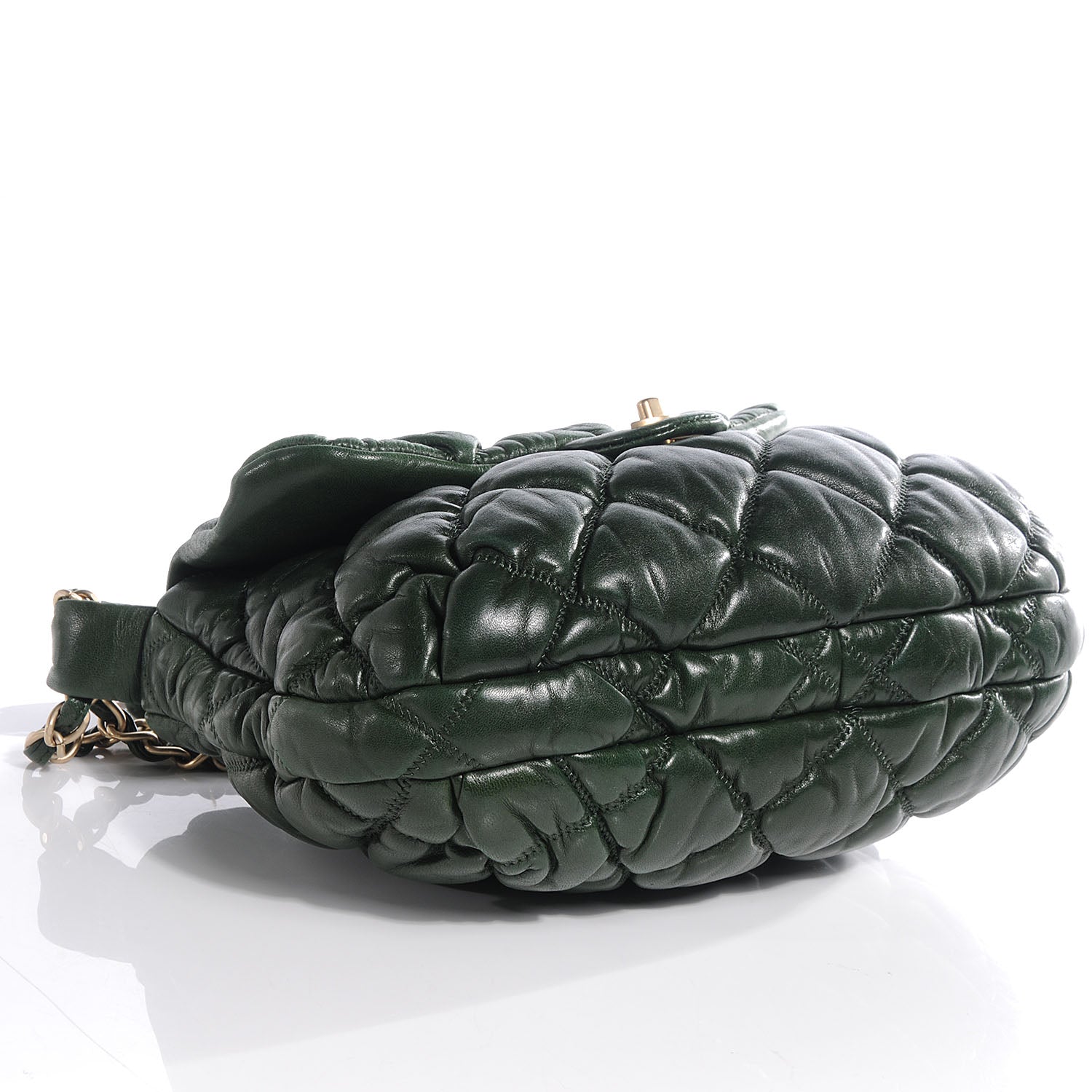 Chanel Lambskin Bubble Quilt Flap Bag Green 4 of 9