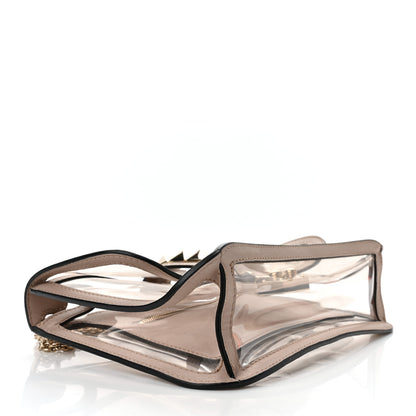 Valentino Garavani PVC Nappa Naked Small Glam Lock Rockstud Flap Poudre 4 of 10