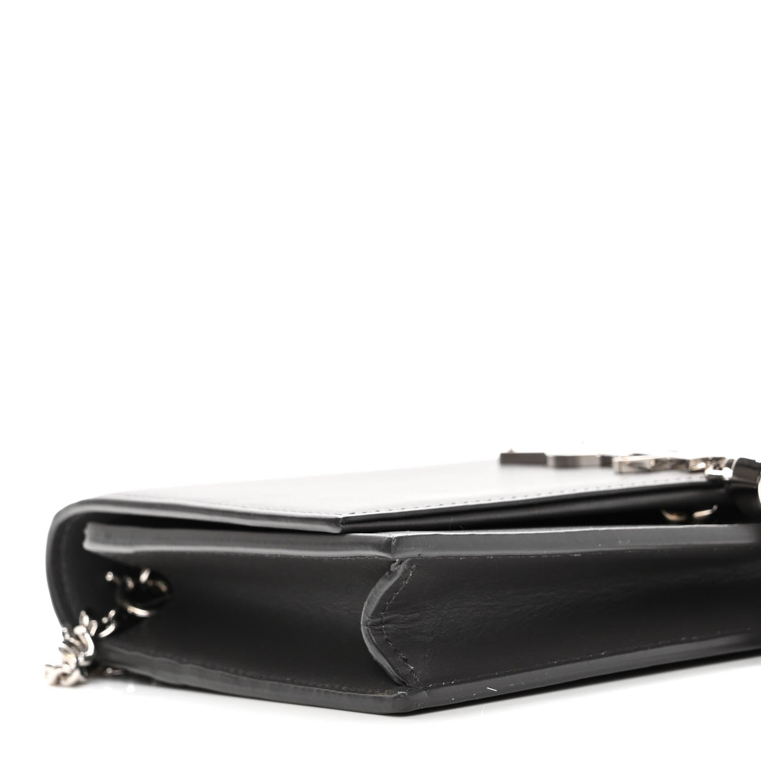 Saint Laurent Smooth Calfskin Classic Monogram Kate Tassel Chain Wallet Asphalt 8 of 9