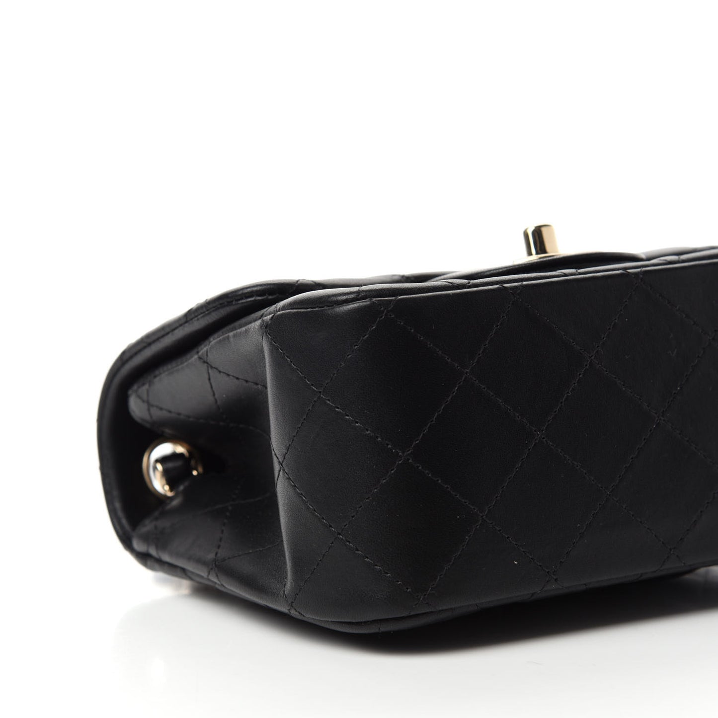 Lambskin Quilted Mini Square Flap Black