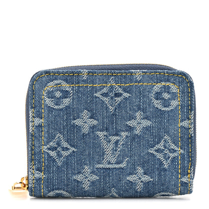 Louis Vuitton Denim Monogram Zippy Coin Purse Blue 1 of 7