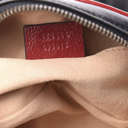 Gucci Azalea Calfskin Matelasse Diagonal Torchon GG Marmont Belt Bag 75 30 Black Romantic Cerise 7 of 10