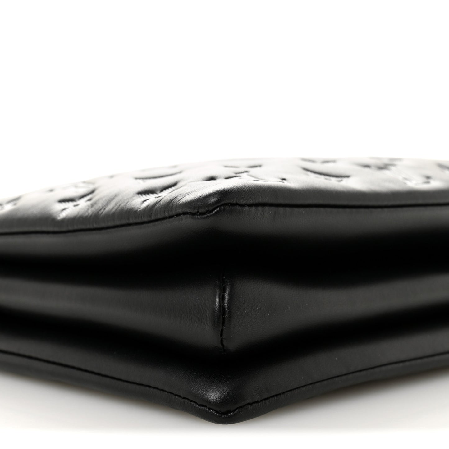 Lambskin Embossed Monogram Coussin MM Black Gray