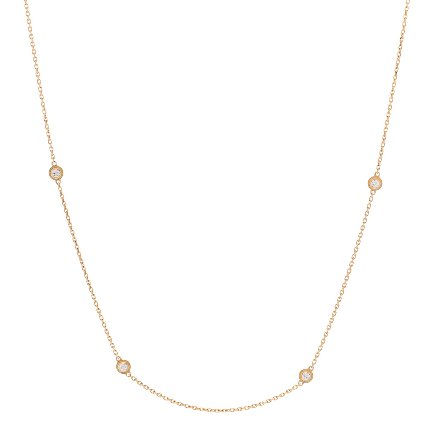 18K Pink Gold 6 Diamond D'Amour Station Necklace
