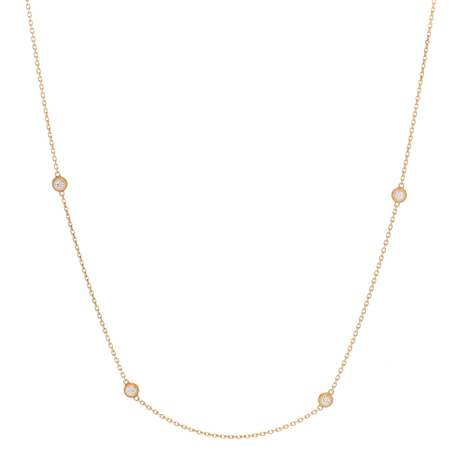 Cartier 18K Pink Gold 6 Diamond D'Amour Station Necklace 1 of 6