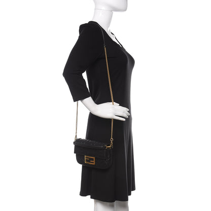 Fendi Nappa FF 1974 Embossed Mini Baguette Black 2 of 11