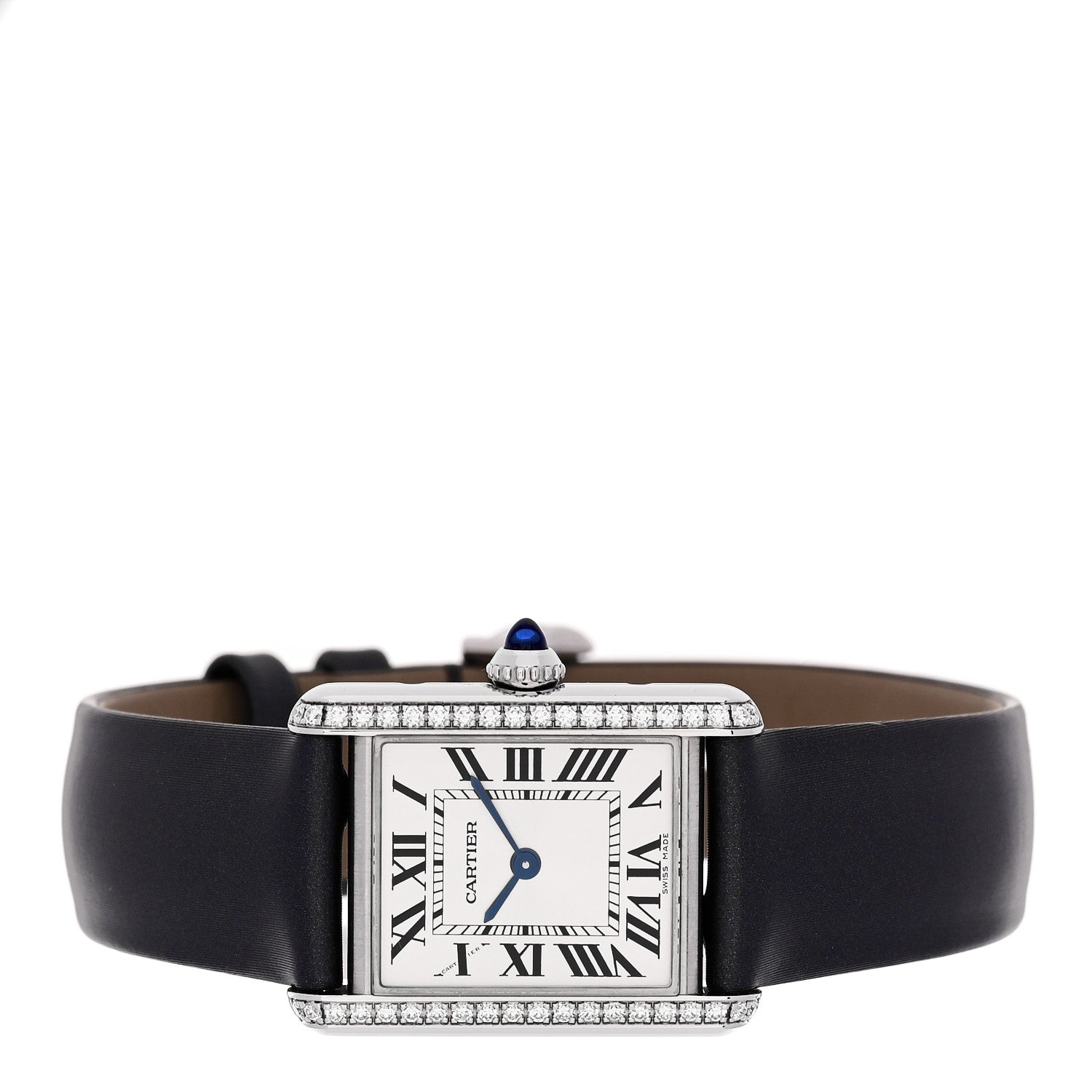 Cartier Stainless Steel Satin Diamond 22mm Must de Cartier Tank Quartz Watch 2 of 5