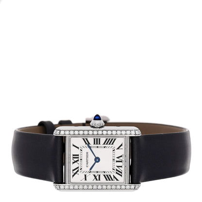 Cartier Stainless Steel Satin Diamond 22mm Must de Cartier Tank Quartz Watch 2 of 5