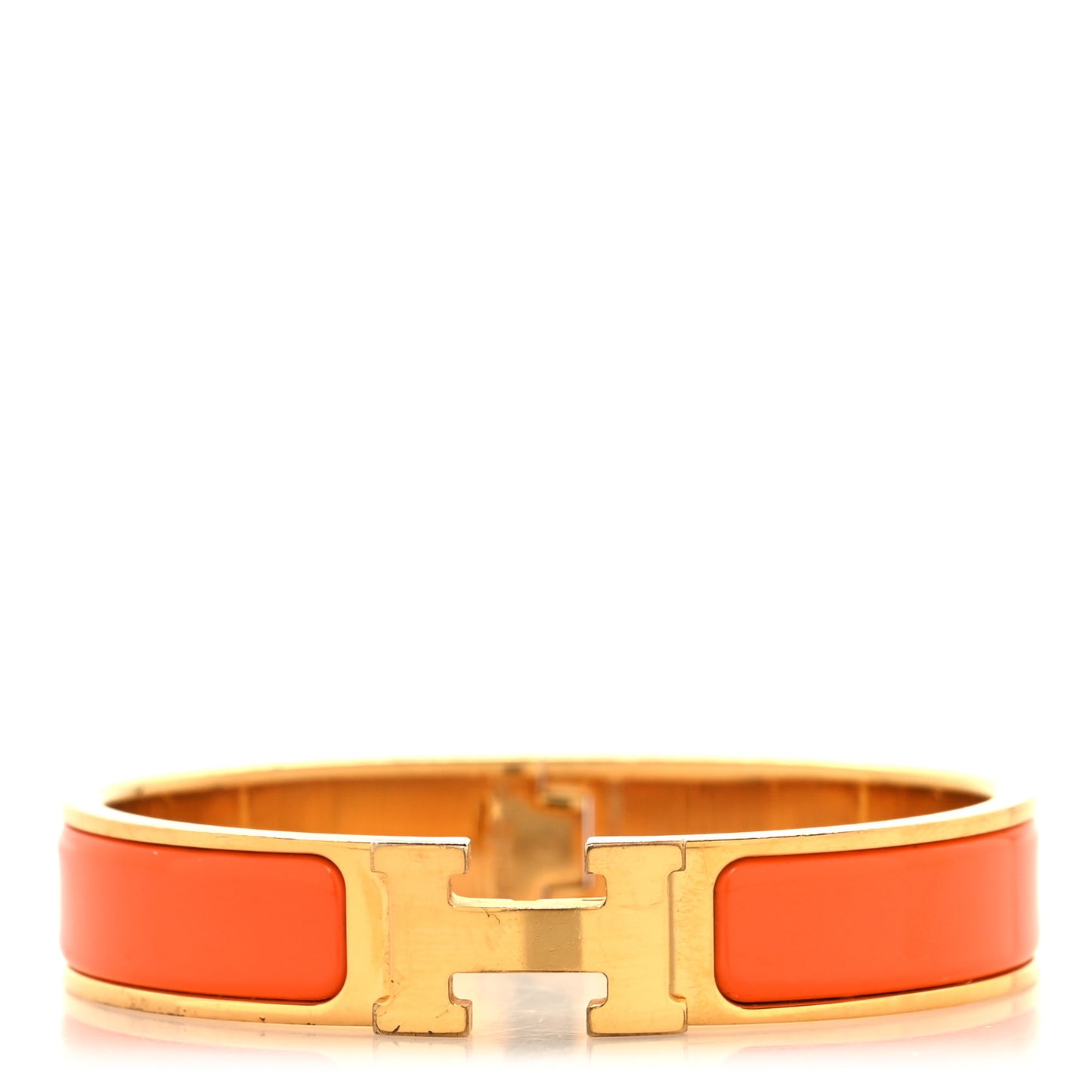 Enamel Narrow Clic Clac H Bracelet GM Orange